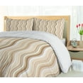 thumbnail image 5 of Ambesonne Tan Duvet Cover Set, Wavy Lines Vertical Swirl, 2-Calking, Pale Brown Tan White, 5 of 7