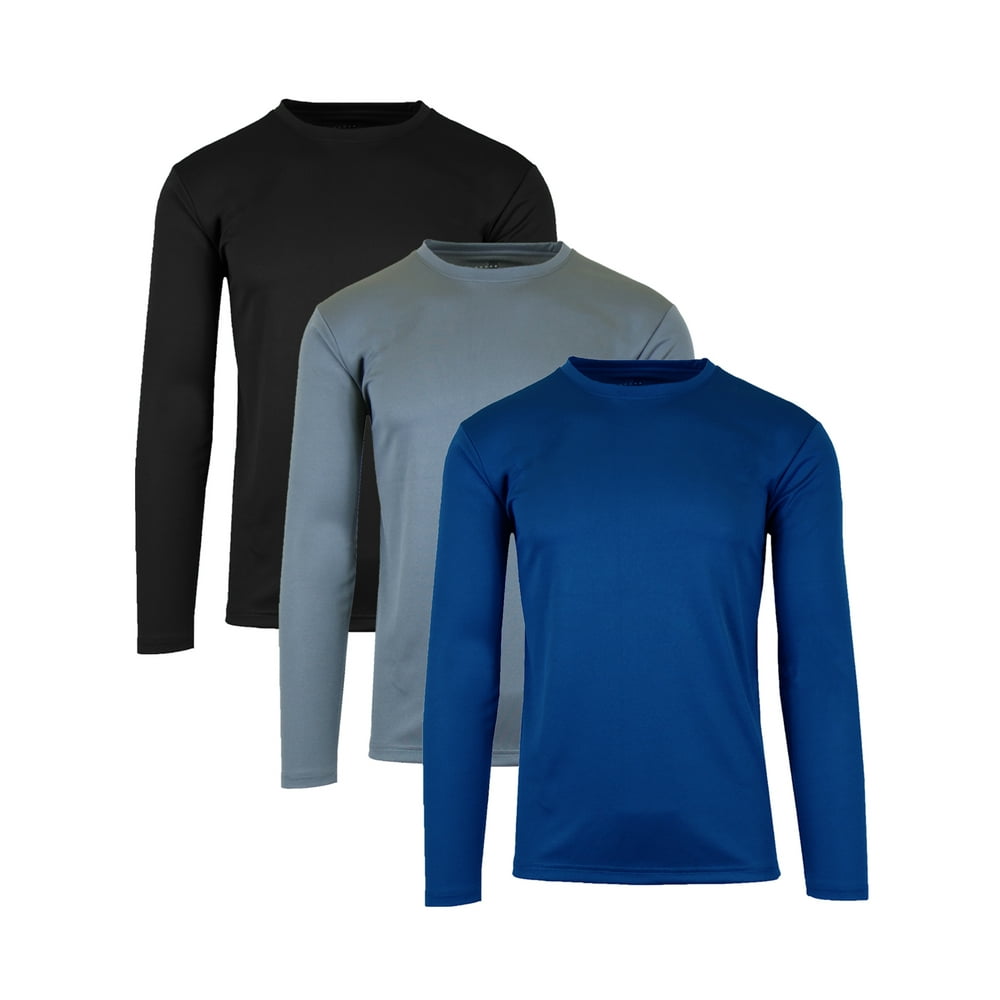 Galaxy by Harvic - 3-Pack Men's Moisture Wicking Long Sleeve Peformance ...