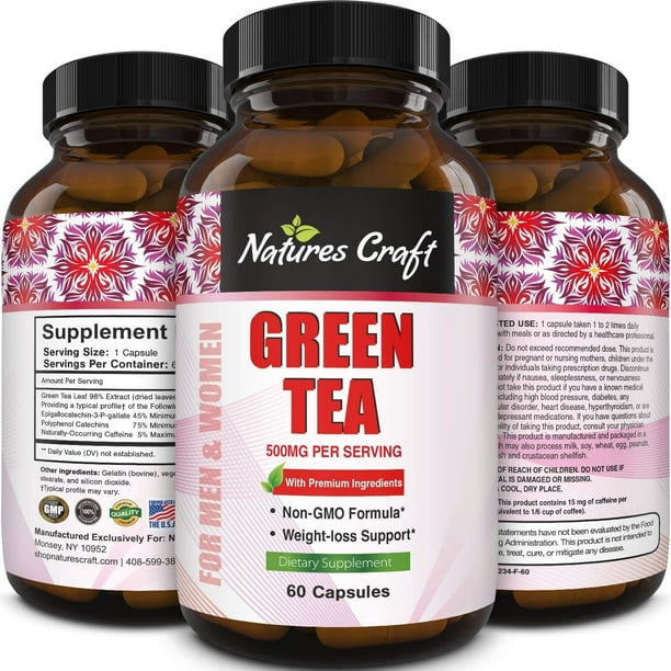 Green Tea Weight Loss Pills with Detox Cleanse, Burn Belly Fat and Lose