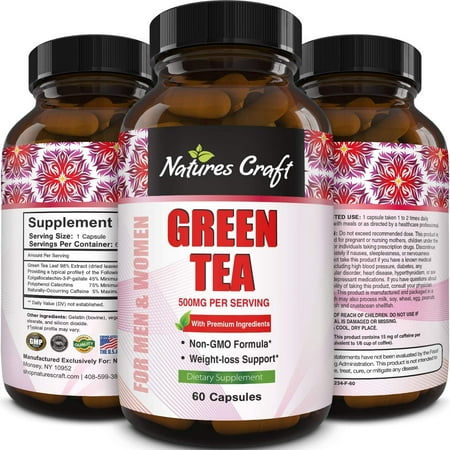 Green Tea Weight Loss Pills with Detox Cleanse, Burn Belly Fat and Lose Weight Naturally Fast a Dietary Supplement with Pure Extract for Men and Women, Pre Workout and Natural (Best Way To Lose Belly Fat For Women Over 50)