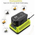 thumbnail image 4 of Cargador de Repuesto Ryobi P117 Dual Chemistry Cargador de Batería Li-ion & Ni-cad Ni-Mh 12V 18V MAX para Batería Ryobi One+ Plus P100 P102 P103 P105 P107 P108 140670 P117 P118 Cargador Ryobi, 4 of 8