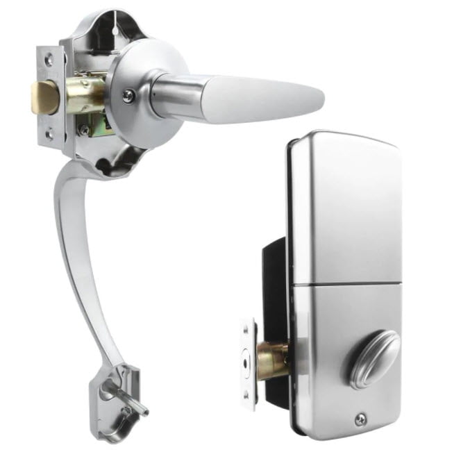 Toledo Cordoba Electronic Handleset with Remote Access in Satin Nickel Finish