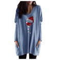 thumbnail image 2 of Pntutb Blusa informal de manga larga con estampado navideño para mujer Pntutb Pntutb-8567, 2 of 4