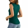thumbnail image 4 of Otvok Basic Tops for Women Solid Ribbed Fitted Tank Top 2024 V Neck Curved Hem Sleeveless Shirts, 4 of 6
