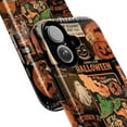 thumbnail image 2 of Retro Halloween Comic Phone Case, Spooky Pumpkin Ghost Party Collage Protective Cover for iPhone 16 15 14 13 12 11 Pro Max Plus Mini, 2 of 6