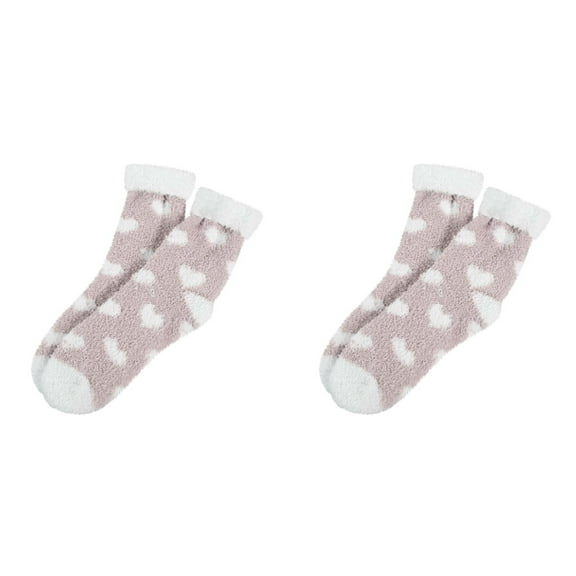 XIYNBAOK 2 Pairs Fuzzy Socks for Women Cozy Warm Comfy Casual Fluffy Socks Super Soft Plush Slipper Sock Winter Microfiber Crew Socks Casual Christmas Home Socks