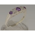 thumbnail image 2 of LBG British Made 9ct White Gold Natural Amethyst & Opal Womens Band Ring - 33 size options - Size 6.75, 2 of 8