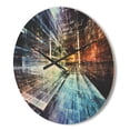thumbnail image 3 of Designart 'Future Industry Lights' Modern Wood Wall Clock, 3 of 5