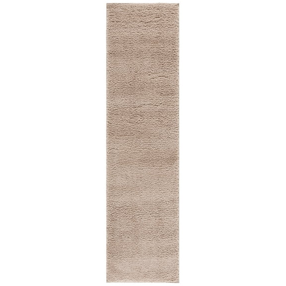 SAFAVIEH Rumi Blaire Solid Polyester Shag Runner Rug, Beige, 2'2" x 8'