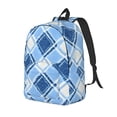 thumbnail image 3 of Casual Canvas Backpack Without Interlayer Large Capacity Stick Bag Design For Outdoor Shopping Office Outdoor Sports Argyle Plaid Lightskyblue_2 Medium, 3 of 7
