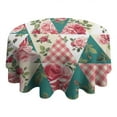 thumbnail image 4 of Pioneer Flower Floral Print Pattern Round Tablecloth 60"x60",Wrinkle Wipeable Table Cloth for Kitchen Dining Room Picnic Patio Party, 4 of 6