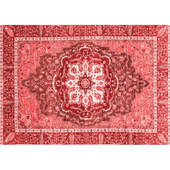 Ahgly Company Machine Washable Indoor Rectangle Persian Red Traditional Area Rugs, 3' x 5'