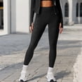 thumbnail image 4 of Women's High Waist Seamless Leggings with Subtle Textured Pattern - Small, Black, 4 of 6
