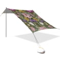 thumbnail image 3 of Portable Beach Tent Sun Shelter With Ground Pegs Water And Wind Resistant Sun Shade Canopy Angle Adjustable Roses Tulips Daffodils, 3 of 7