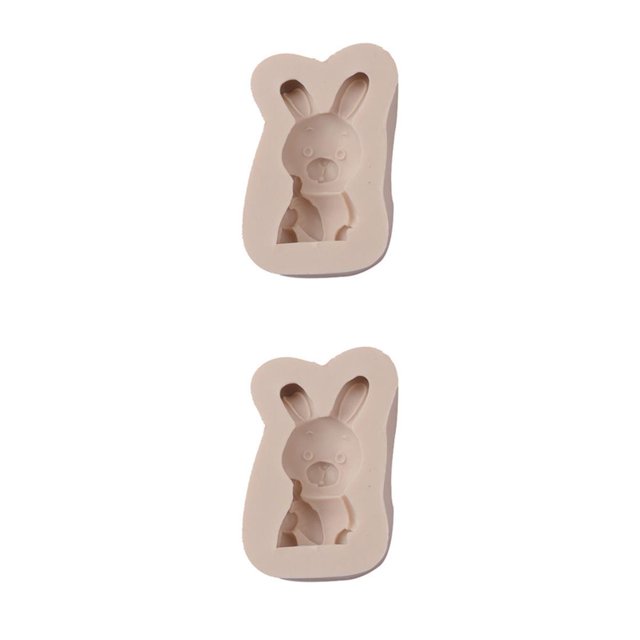 Naiovety Molde de silicona de animales de dibujos animados para festivales, comedor en casa, gelatina, molde para hornear pasteles, herramienta Gris claro Tipo 1 2piezas