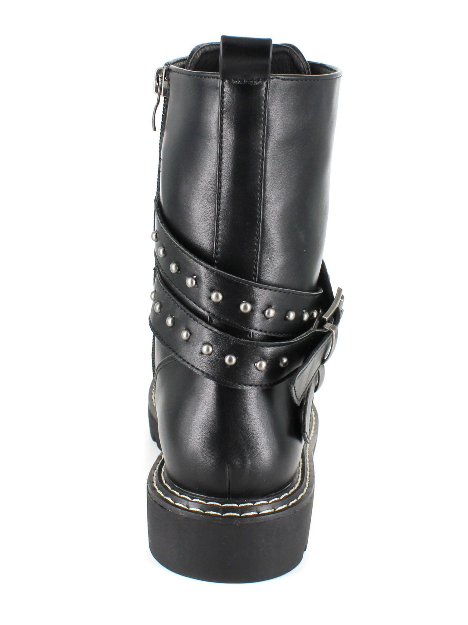 Zigi Soho Rosaline Women Cap Toe Combat Boots Black Leather Zipper NIB Size  7.5