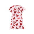 thumbnail image 5 of CCRFTGI Polo Dresses for Kids Girls Size 10-12 School Uniform Casual Bowknot Print Pleated Flare Skater Polo Dresses Back To School Summer Button-Down Collar Pique Polo Dress Hot Pink 9-10 Years, 5 of 5