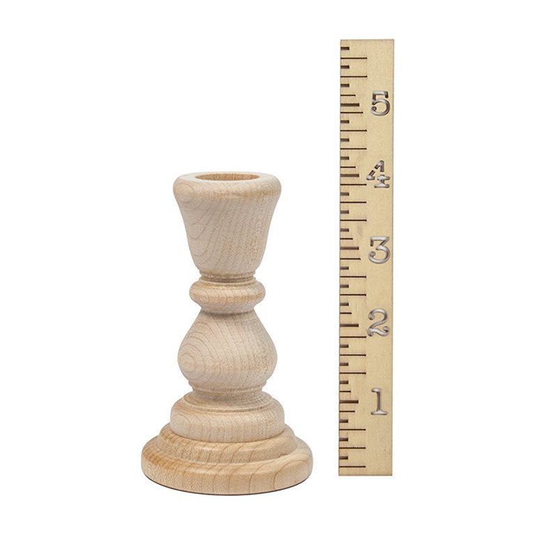 GORGECRAFT 1.5 Inch 10pcs Unfinished Wood Candle Cups Blank Candle Holders  Wooden Candlesticks 4/5 Inch Hole Classics Flower Container for Hand