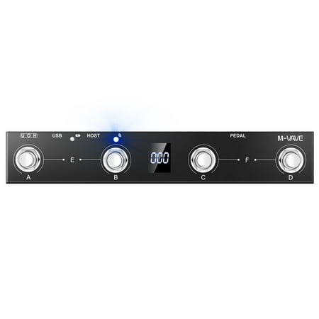 Rechargeable 4-Button MIDI Footswitch Controller for Chocolate Plus, USB Wireless, Compact Portable Pedal for Musicians, Quick Charge, Compatible with MIDI Devices