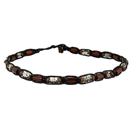 Religious Leather Pendant - Christian Cross Beaded Leather Necklace Religious Church Bible