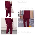 thumbnail image 2 of Conjunto De 2 Piezas Para Mujer, Elegante Conjunto De Salón Para Mujer Lavable A Máquina, Suelto, De Alta Elasticidad Para El Hogar ANGGREK Vino Tinto XL, 2 of 6