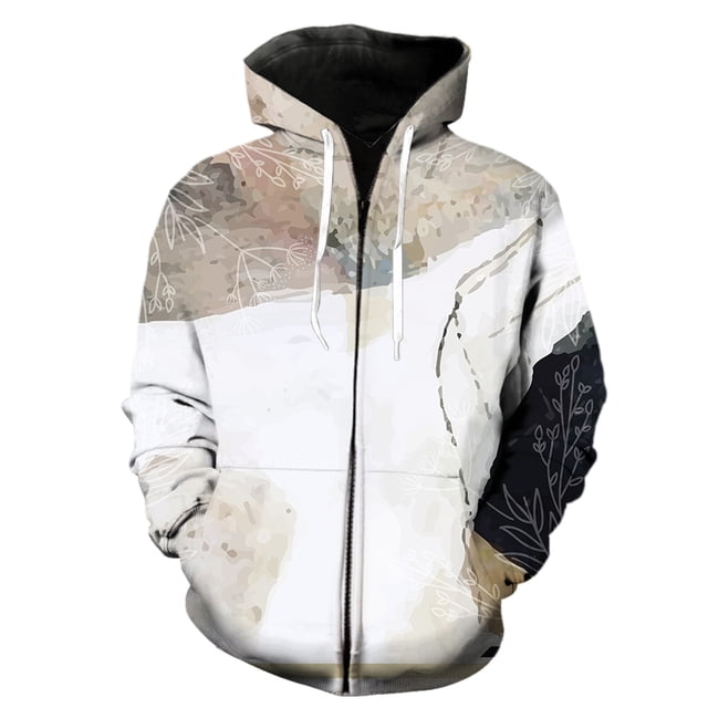 Sudadera con capucha y cremallera para hombre con diseño de arte escénico, de manga larga, extragrande, unisex, con estampado 3D para adolescentes.
