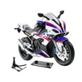 thumbnail image 3 of Modelo de motocicleta a escala 1/10 Colección creativa Adorno Moto Juguete realista Blanco con soporte, 3 of 9