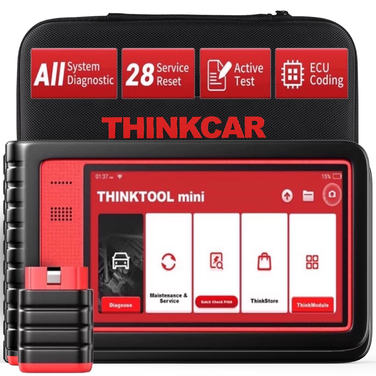 THINKCAR THINKTOOL Deluxe OBD2 Scanner Kit - Black, Polycarbonate Material  - Covers 99% of Vehicles - Maintenance Resets - Automatic VIN ID in the Auto  Diagnostic & Testing Tools department at