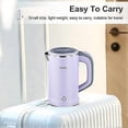 thumbnail image 2 of 0.8L Travel Kettle Electric,Portable Electric Kettle with 304 Stainless Steel,600W Fast Boil Kettle with Auto Shut-Off & Boil-Dry Protection, Double W, 2 of 5