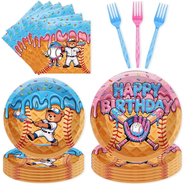 Princess Birthday Party Decorations, 96 Pcs Four Ever a Princess Plates and Napkins Forks Tableware Set, Girls 4th Birthday Party Supplies Disposable Plates Set for 24