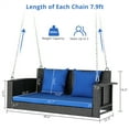thumbnail image 6 of Tcbosik Rattan Swing Chair with Cushion, Hanging Bench with Chain, Outdoor Lounge Chair for Garden, Balcony, Living Room, 660 lbs Capacity, Black, 6 of 13