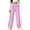 Pink, variant on Wenini Women's High Waist Colorful Plaid Print Casual Pants Fashion Wide Leg Trousers