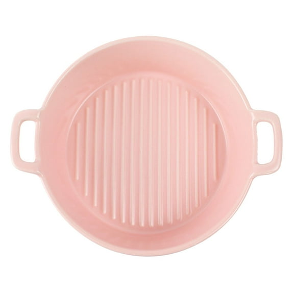 Himition 1pc Ceramic Dish Tableware Dual-ear Food Dish Service Plate Home Restaurant Dish