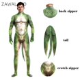 thumbnail image 2 of Traje de cosplay con estampado de textura de cocodrilo 3D para hombre de Zawaland, mono con cremallera en la entrepierna y la cola, traje de gato, trajes Zentai, 2 of 5