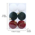 thumbnail image 2 of Darzheoy 6 Pcs Velvet Flocked Christmas Balls, 2.4 Inch Christmas Tree Ornaments Set, Xmas Hanging Decor for Indoor Holiday Displays, 2 of 7