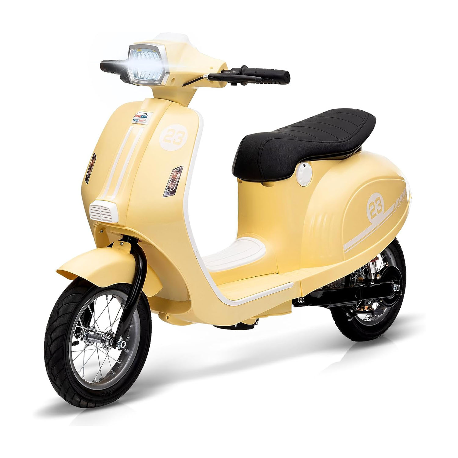 Roromall Kids Electric Moped Scooter, 24V 350W Ride on Motorcycle, Max Up to 14MPH, with Rear Brake, Twist Grip Throttle & LED Light, for Kids/Teens 8-12
