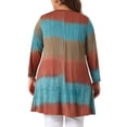 thumbnail image 3 of Agnes Orinda Blusas de Talla Grande para Mujeres, Tops de Cuello Redondo de Manga Larga con Diseño de Degradado, Tops Tunic de Corte Alto y Bajo, Camisetas 2X Naranja, 3 of 6