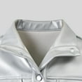 thumbnail image 7 of Atogsazn Kids Boys Leather Jacket Children Casual Button Long Sleeve Jackets Fashion Clothes Outerwear 02-White 12-13 Years, 7 of 7