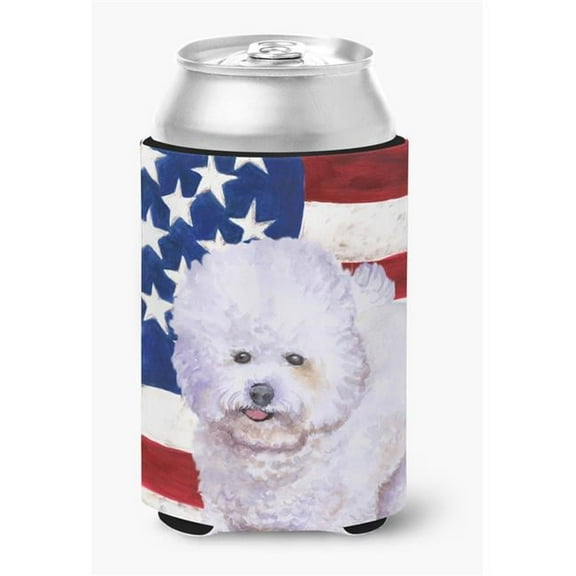 Bichon Frise Patriotic Can or Bottle Hugger