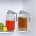 thumbnail image 7 of Novelinks Glass Pitcher with Gray Lid,64 Oz Wide Mouth Mason Jar Pitcher with Pour Spout Handle for Lemonade, Cold Brew Coffee, Ice Beverage, Iced Juice,Sun Tea, Fruit Drinks ,1 Pack, 7 of 7