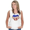 thumbnail image 3 of God Bless America Cute USA Flag Heart Womens Plus Size Graphic Tank Top Brisco Brands 2X, 3 of 6
