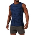 thumbnail image 2 of Uwinwear Men's Camouflage Athletic Tank Tops Sleeveless Muscle Cut Off Shirt Vests Gym Bodybuilding Fitness Workout Shirts,Dark Blue,XXL, 2 of 5