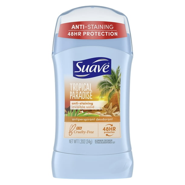 Suave Deodorant Antiperspirant Stick Tropical Paradise, 1.2 oz