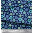 thumbnail image 3 of Soimoi Blue Georgette Viscose Fabric Blue Mandala Print Sewing Fabric Yard 42 Inch Wide, 3 of 3