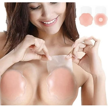 FGLHS Nippleless Covers, Silicone Breast Lift Reusable Breast Pasties Petals, 1Pairs