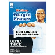 Mr. Clean Magic Eraser Sponge, All Purpose Cleaner, Long Lasting Cleaning Scrubber, Ultra Thick, 5`ct
