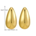 thumbnail image 3 of GHSOHS Exaggerated Gold Teardrop Earrings for Women 925 Silver Needle C Shaped Water Drop Hoops Earrings Party Jewelry Gift, 3 of 9
