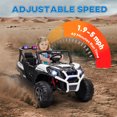 thumbnail image 6 of Qaba 24V Kids Electric Car, 2 Seater Ride on Car, Battery Powered Ride on Truck with Remote Control, Suspension System, 3 Speeds, Slow Start, White, 6 of 9