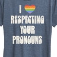 thumbnail image 3 of Instant Message - Respecting Your Pronouns - Women's Short Sleeve Graphic T-Shirt, 3 of 6