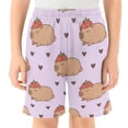 thumbnail image 2 of Capybara Strawberry Hat Pattern Athletic Shorts Breathable with Comfort Fit Drawstring Casual Sweatshorts X-Large, 2 of 9